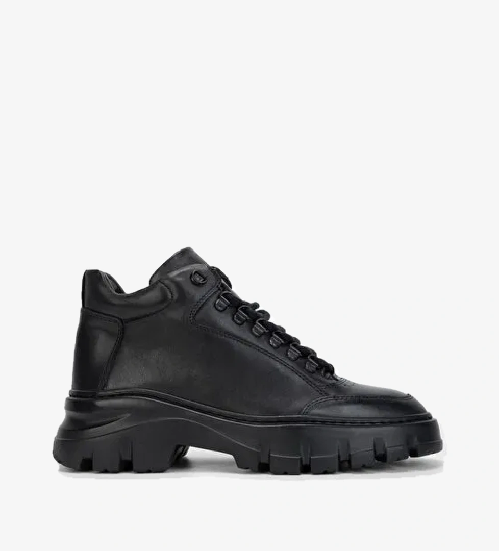 Valmenti Alanzo Erkek Siyah Hakiki Deri Casual Bot - Görsel 1