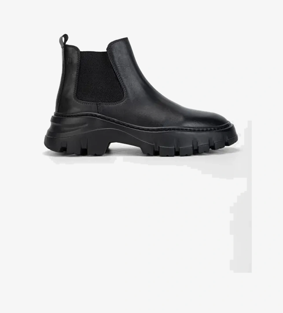 Valmenti Aegis Erkek Siyah Hakiki Deri Casual Bot - Görsel 1