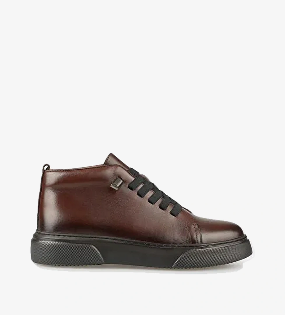 Kahve Deri Erkek Günlük Bot - Görsel 1