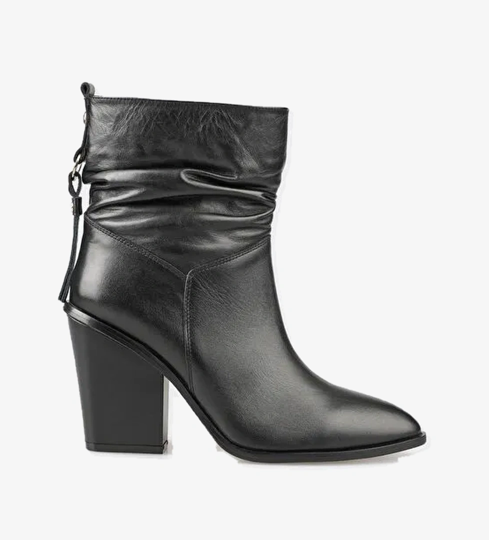 Siyah Deri Kadın Günlük Bot - Görsel 1