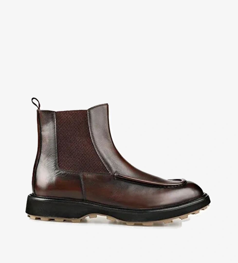 Kahve Deri Erkek Günlük Bot - Görsel 1