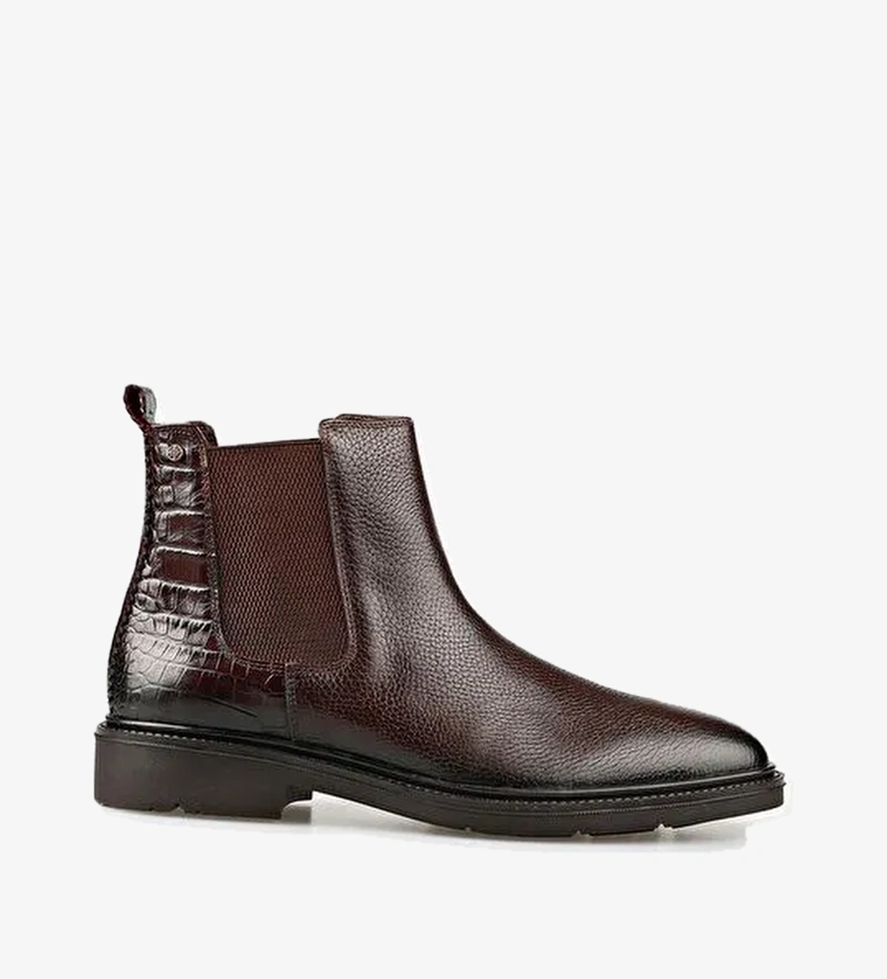 Kahve Deri Erkek Günlük Bot - Görsel 1