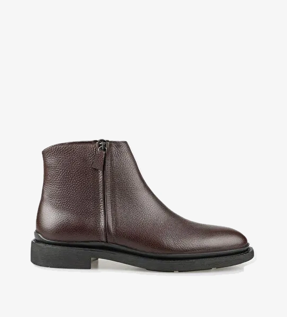 Kahve Deri Erkek Günlük Bot - Görsel 1