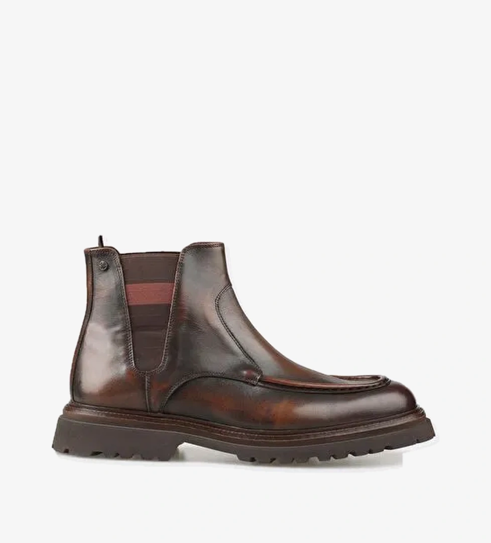 Kahve Deri Erkek Günlük Bot - Görsel 1