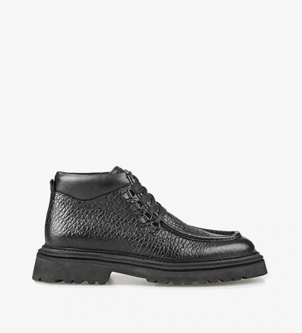 Siyah Deri Erkek Günlük Bot - Görsel 1
