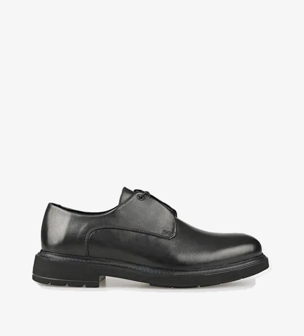 Elle Siyah Erkek Deri Günlük Ayakkabı PESNAJ - Görsel 1