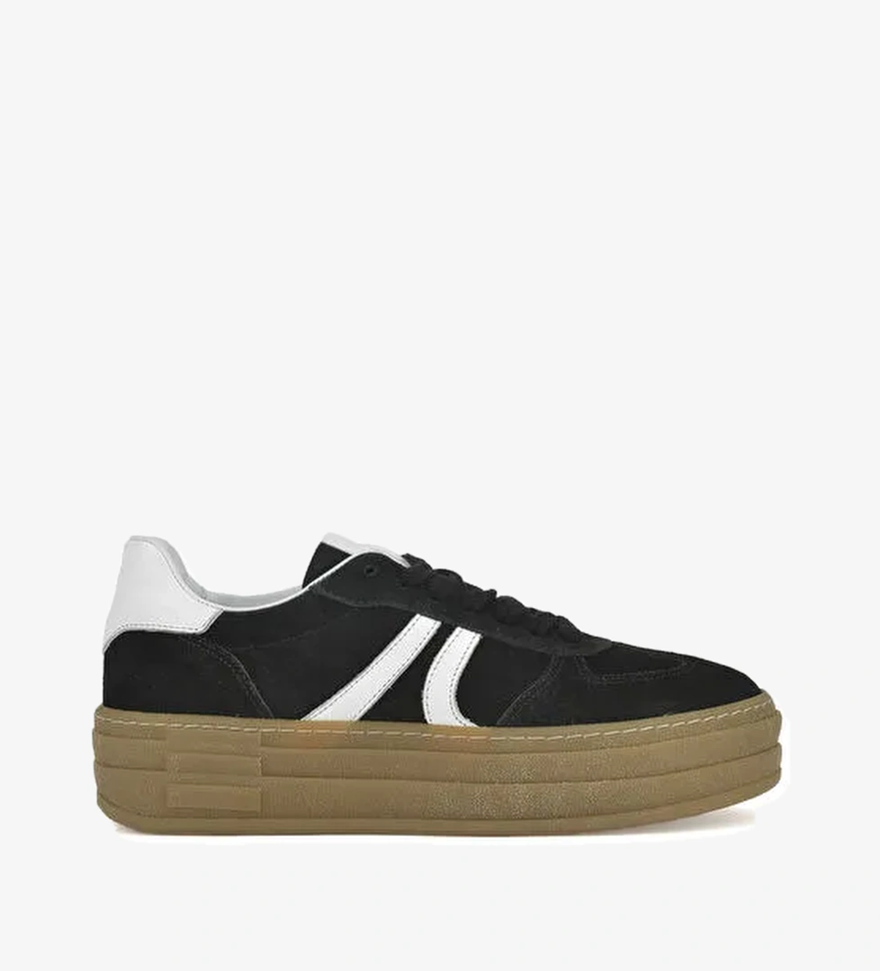 Ziya Siyah-Beyaz Kadın Deri Sneaker 1431000Z6640_000 - Görsel 1