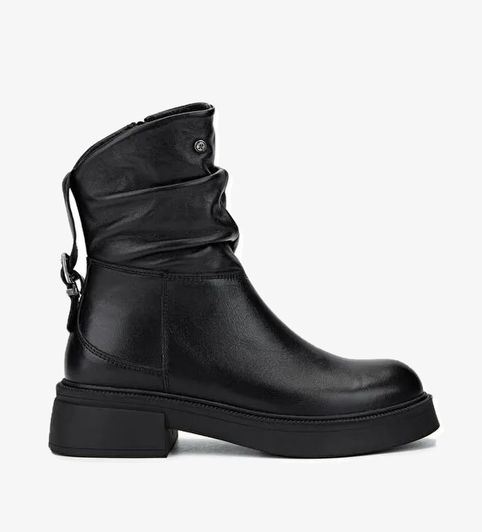 Tamer Tanca Kadın Hakiki Deri Siyah Deri Casual Bot - Görsel 1