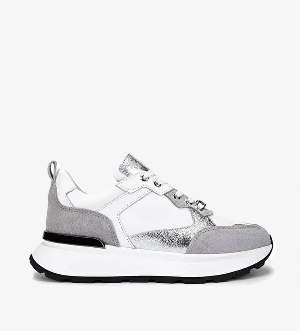 Tamer Tanca Kadın Hakiki Deri Gri Süet Sneakers & Spor Ayakkabı - Görsel 1