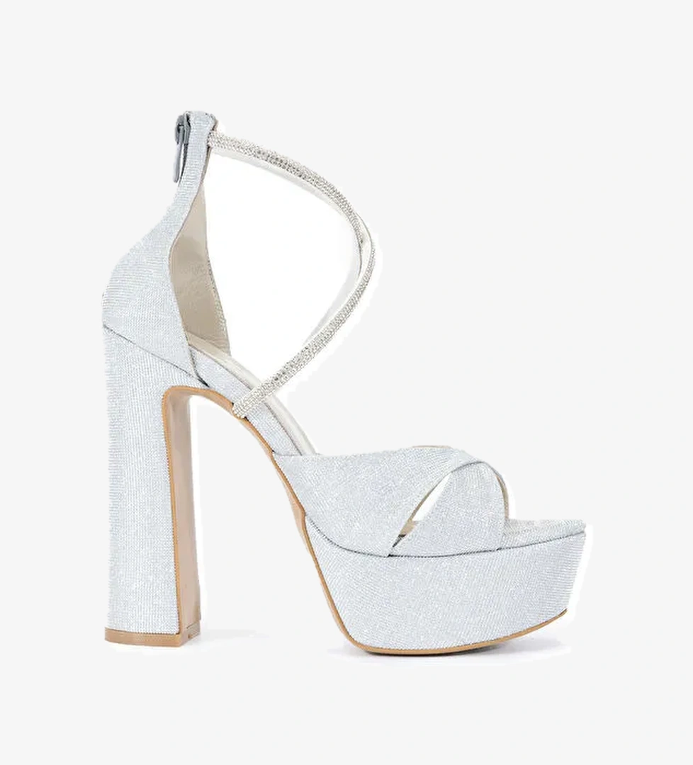 Tamer Tanca Kadın Hakiki Deri Gri Topuklu Ayakkabı - Görsel 1