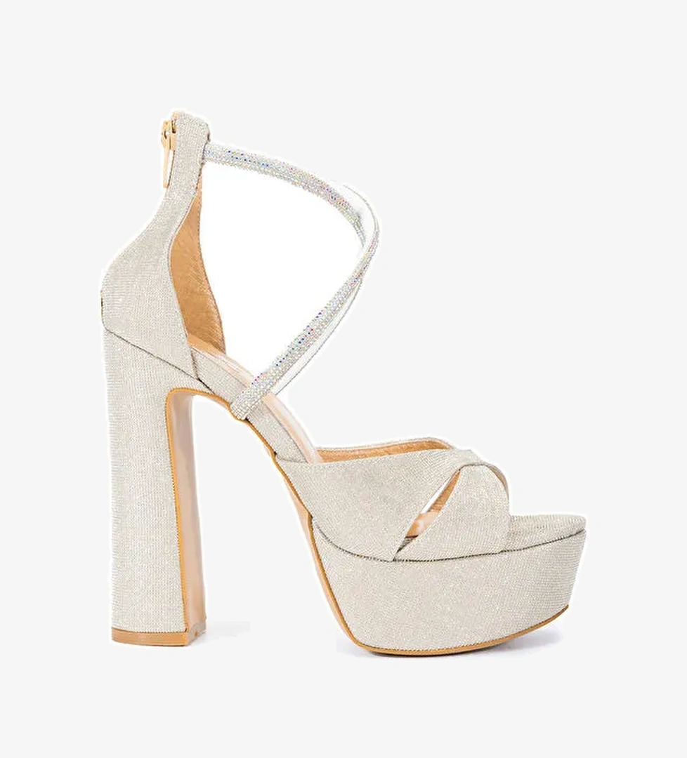 Tamer Tanca Kadın Hakiki Deri Altın Topuklu Ayakkabı - Görsel 1