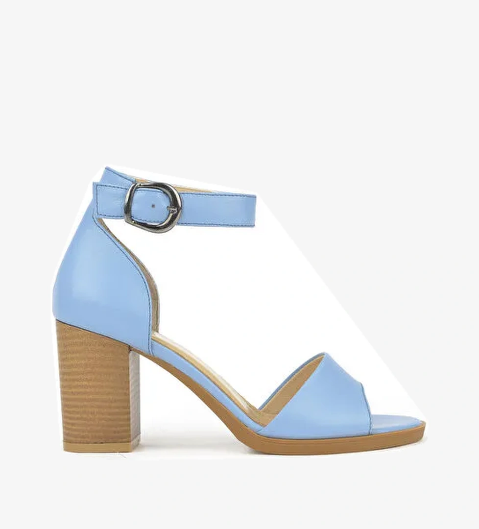 Ziya Mavi Kadın Deri Topuklu Ayakkabı 1311003 301_822 - Görsel 1