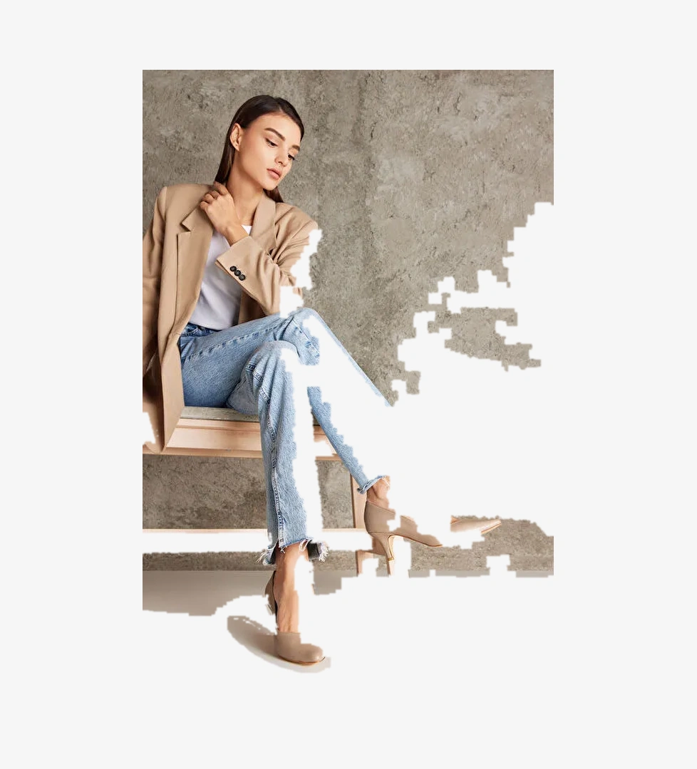 Ziya, Kadın Hakiki Deri Topuklu Ayakkabı 1431030Z324 Bej - Görsel 1