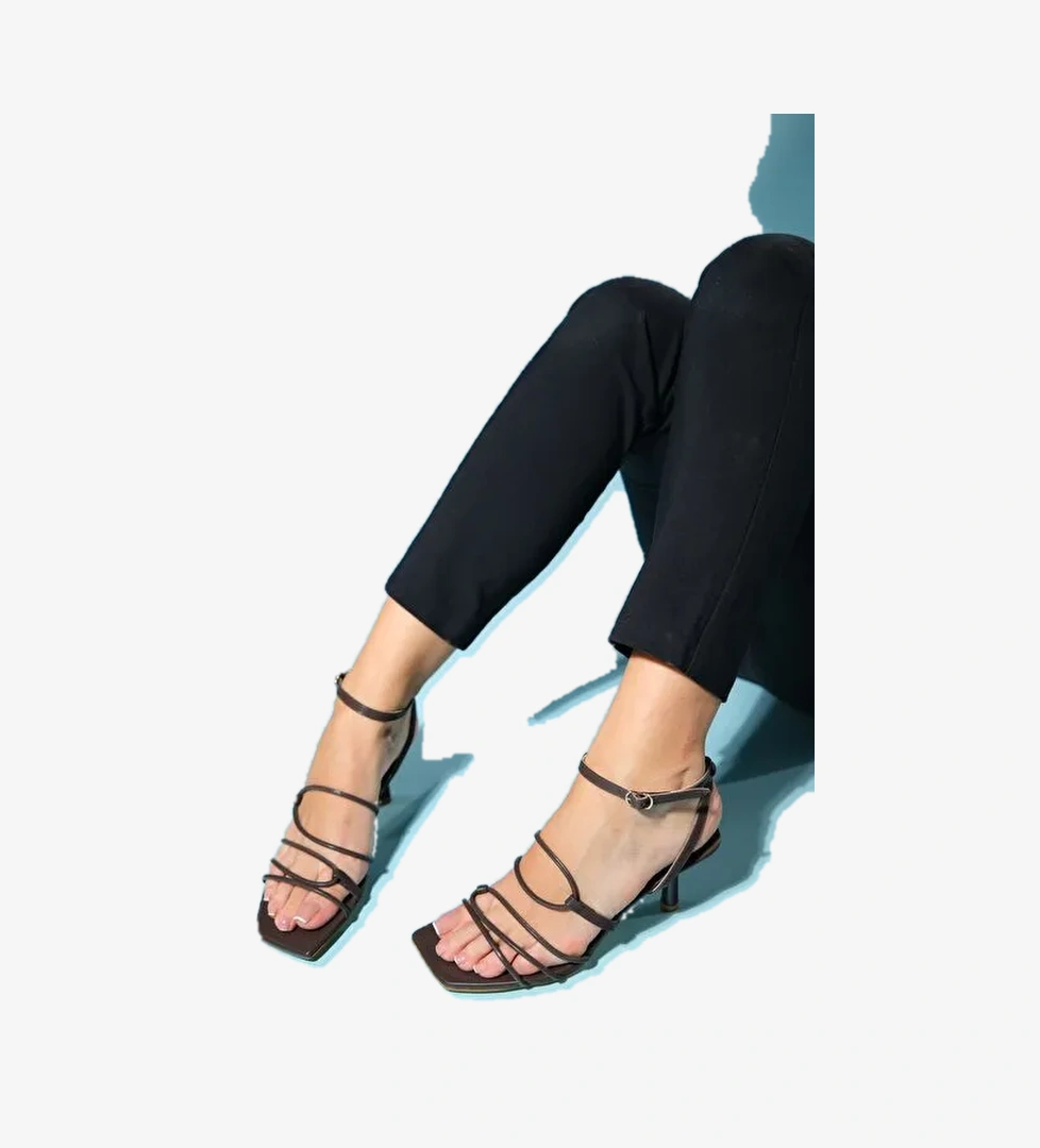 Luvi Shoes Kahverengi Kadın Topuklu Sandalet 21-850 - Görsel 1