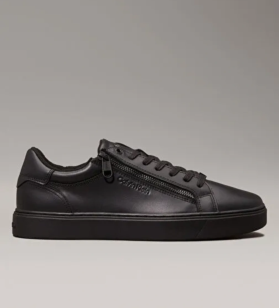 Calvin Klein Calvin Klein Siyah Erkek Deri Sneaker LOW TOP LACE UP W/ZIP RUBB model görseli