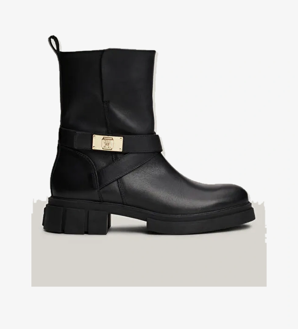 Tommy Hilfiger Tommy Hilfiger Siyah Kadın Deri Bot FW0FW08313BDS model görseli