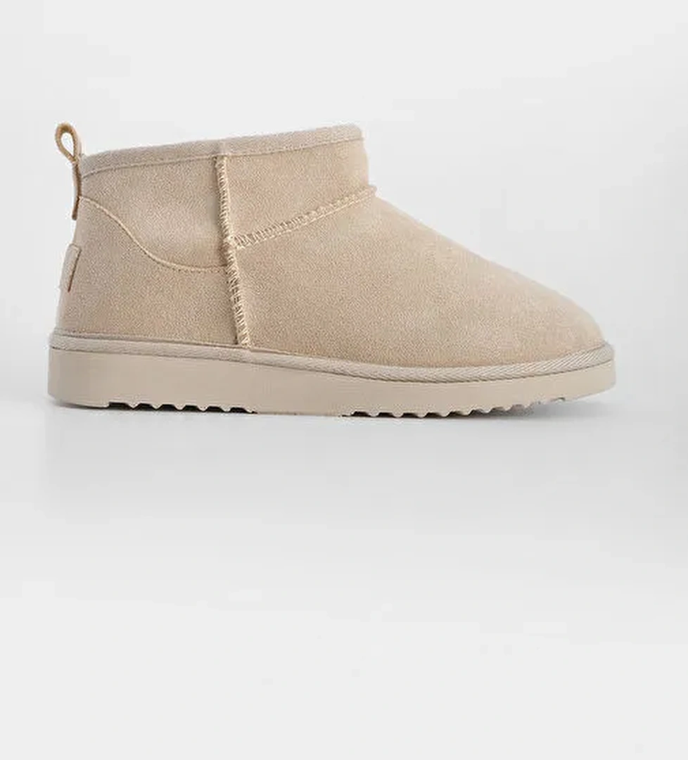 Kadın İçi Kürklü Günlük Bot Pasep Bej Süet - Görsel 1