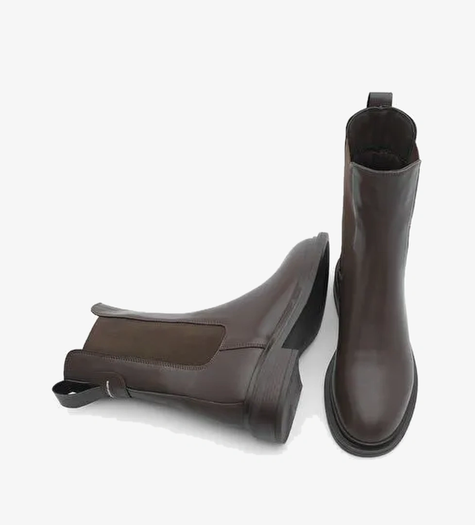 Kadın Lastikli Günlük Chelsea Bot Sebon Kahve - Görsel 1