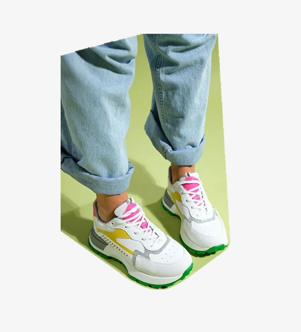 BLAJ Beyaz Sarı Multi Kadın Spor Ayakkabı - Görsel 1