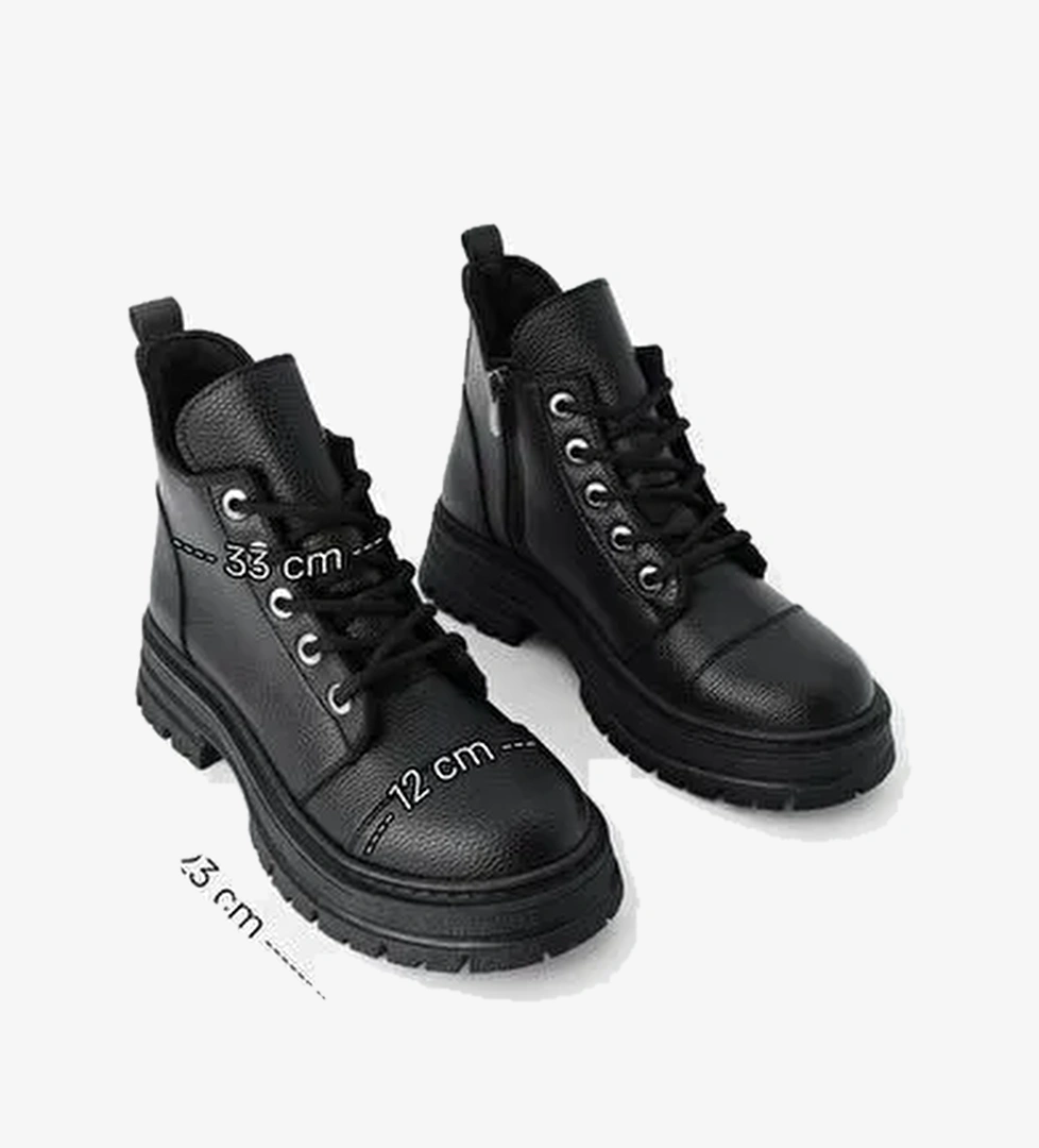 Marjin Kadın Postal Bot Konifa Siyah - Görsel 1