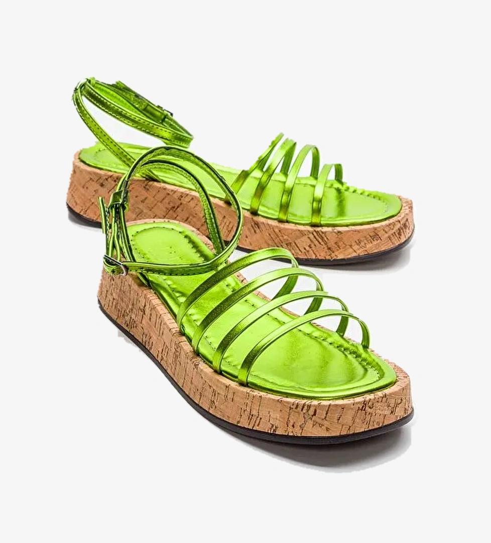 Luvi Shoes Yeşil Kadın Sandalet 16-357 - Görsel 1