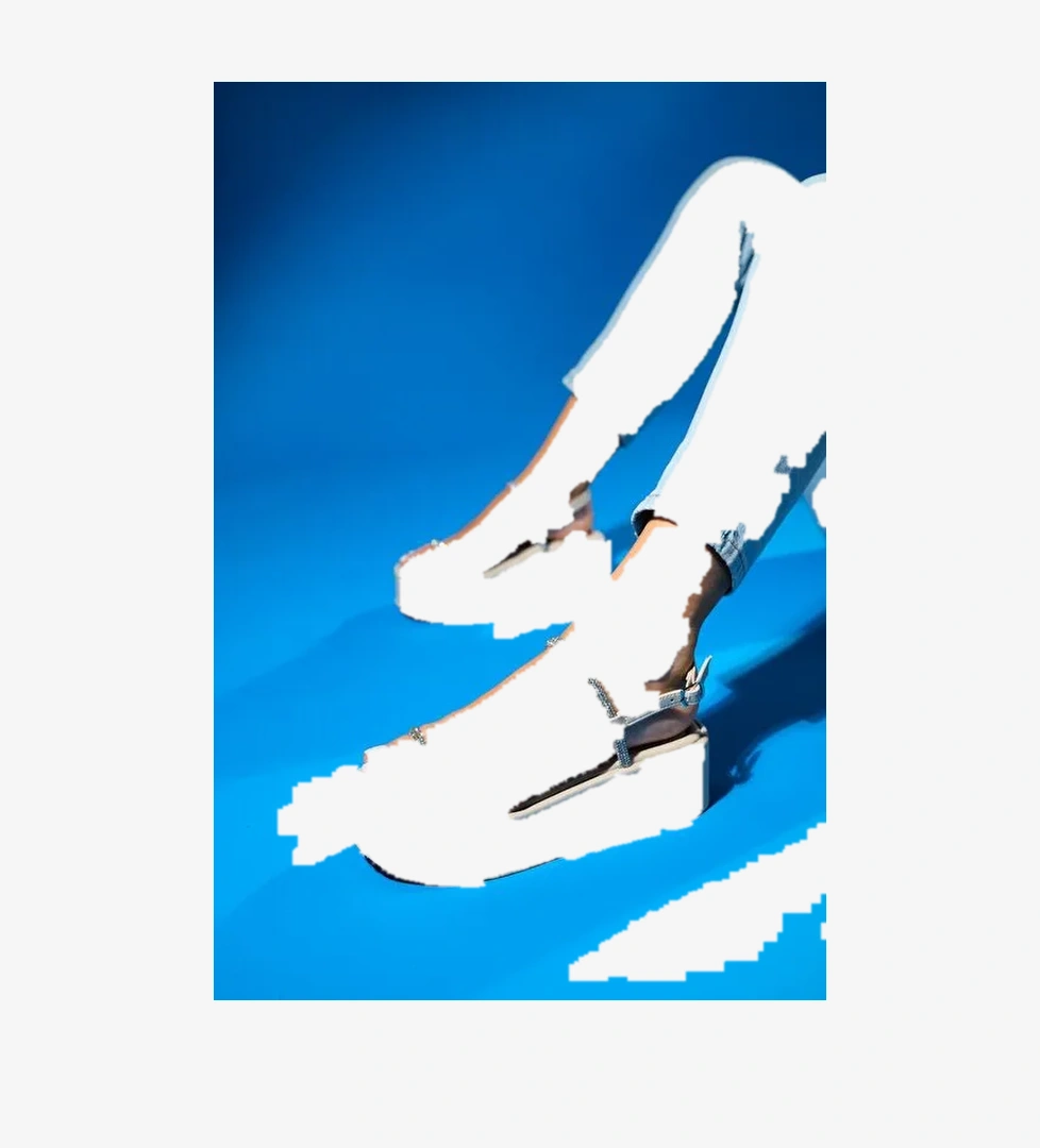 EKOS Krem Taşlı Kadın Kalın Taban Sandalet - Görsel 1