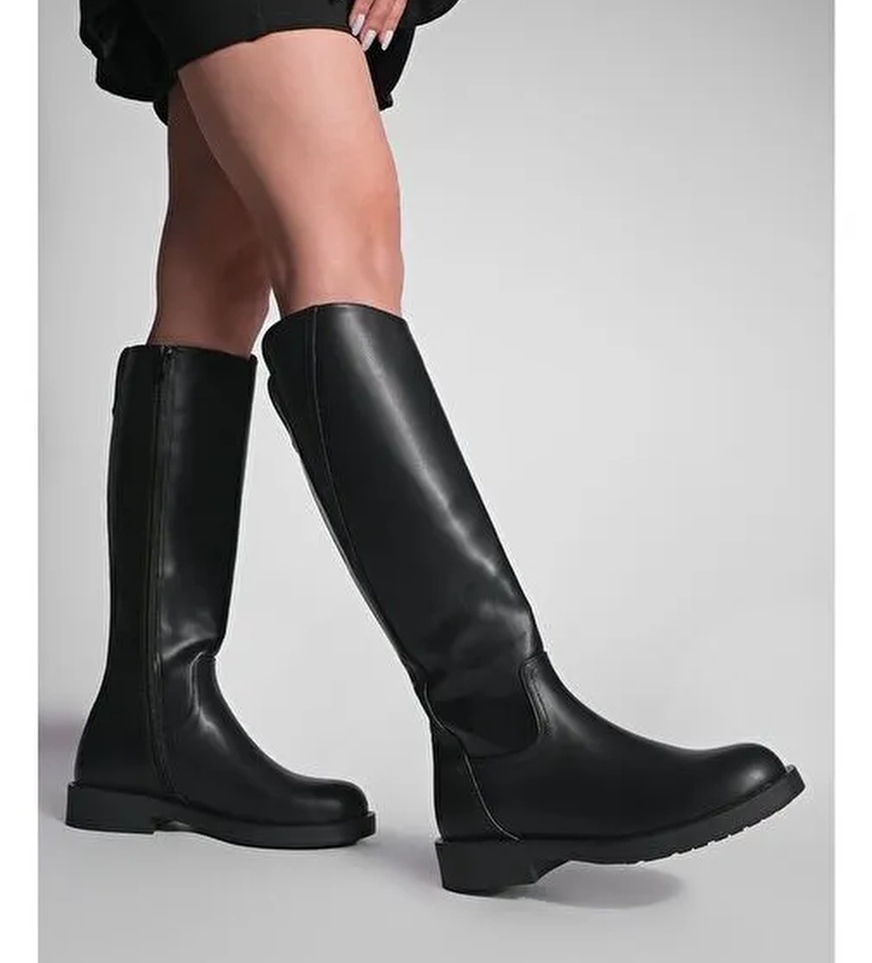 Kadın Yandan Fermuarlı Günlük Çizme Sirante Siyah - Görsel 1