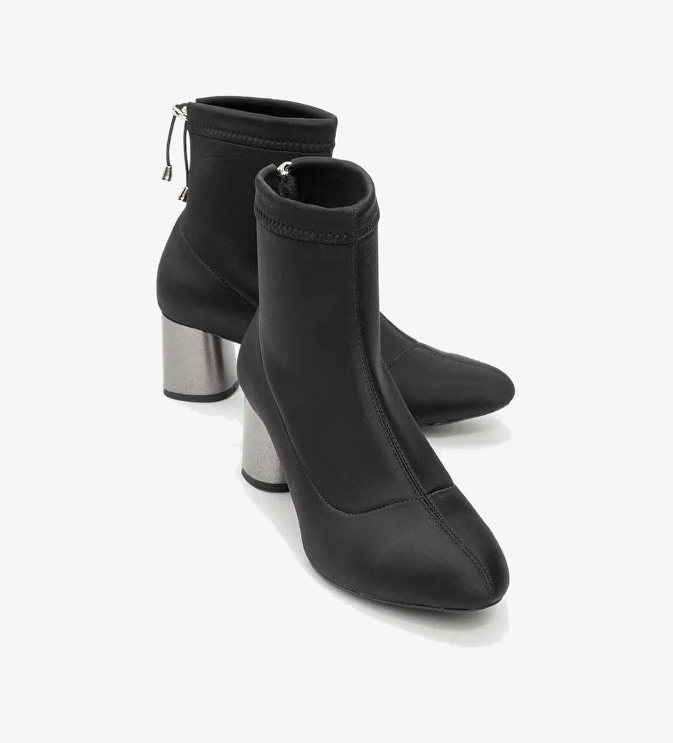 LANDES Siyah Scuba Kadın Kalın Topuklu Bot - Görsel 1