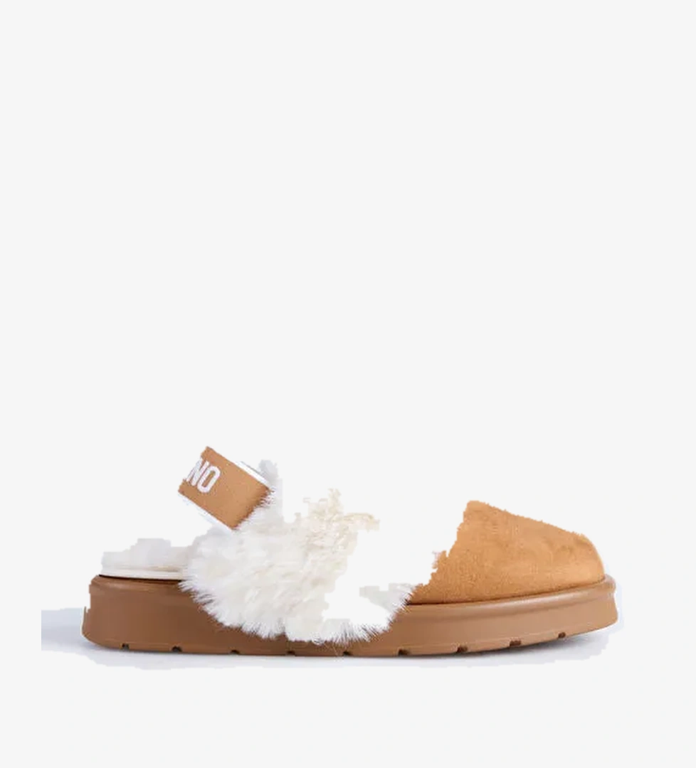 Love Moschino Kahverengi-Beyaz Kadın kumaş Terlik JA10513H1L - Görsel 1