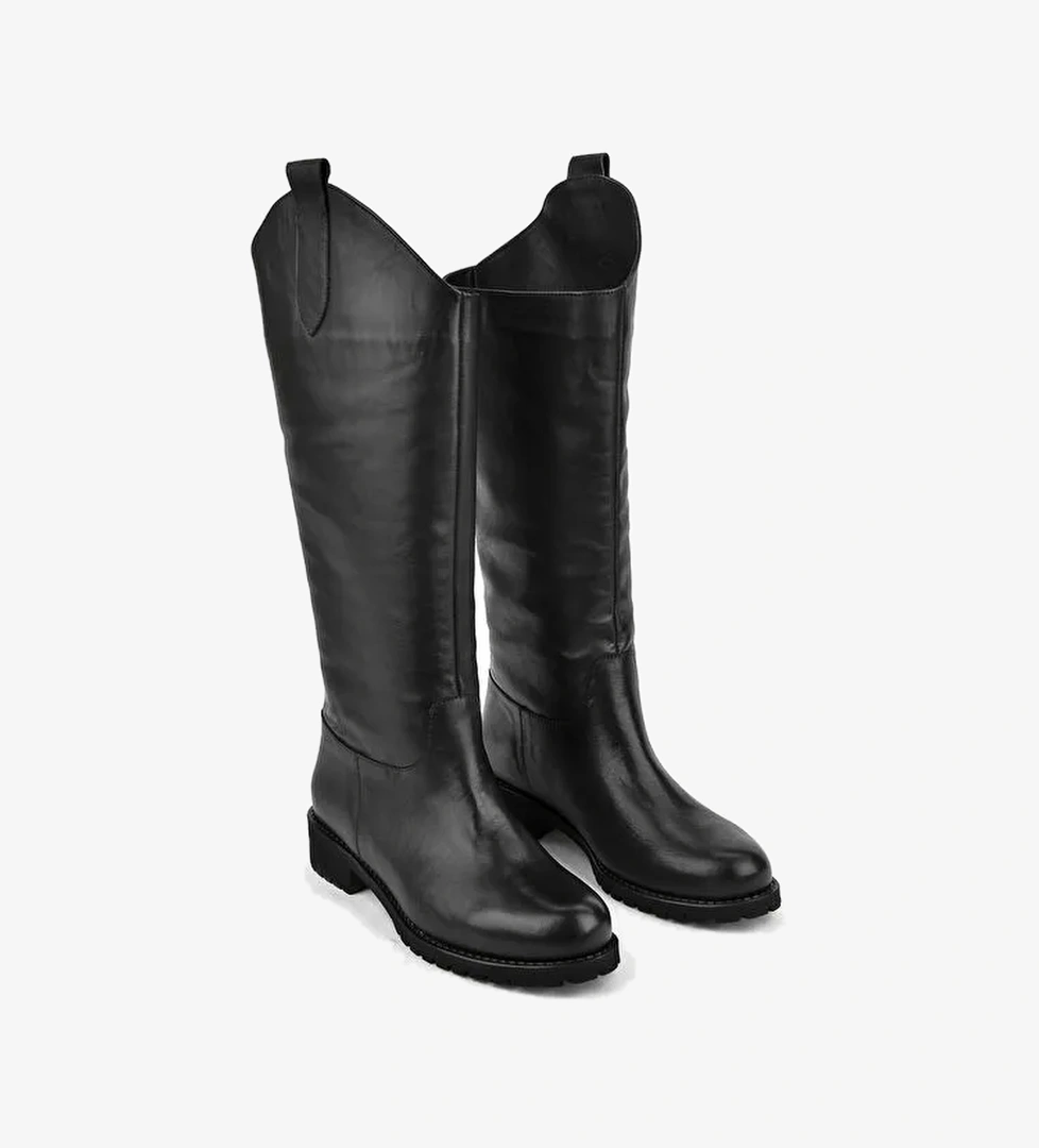 Ziya, Kadın Hakiki Deri Çizme 14319Z8022 Siyah - Görsel 1