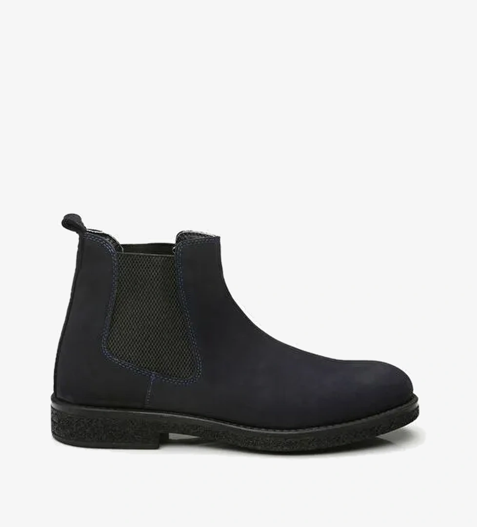 Hakiki Deri Lacivert Erkek Günlük Bot