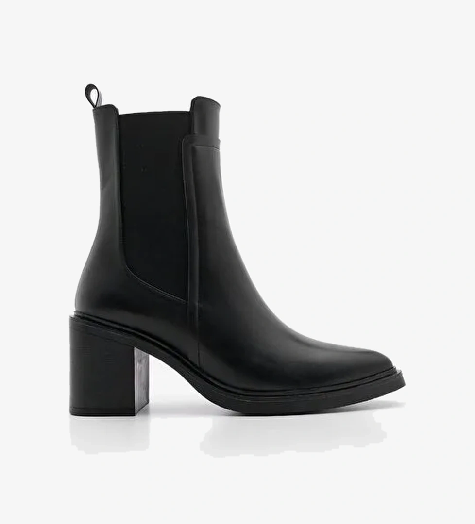 Kadın Çift Lastikli Chelsea Topuklu Bot Pisar Siyah - Görsel 1