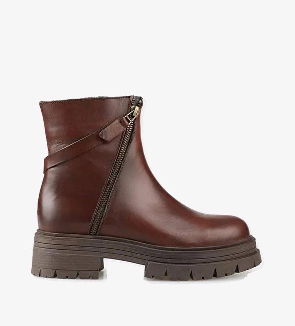 Kahve Deri Kadın Günlük Bot - Görsel 1