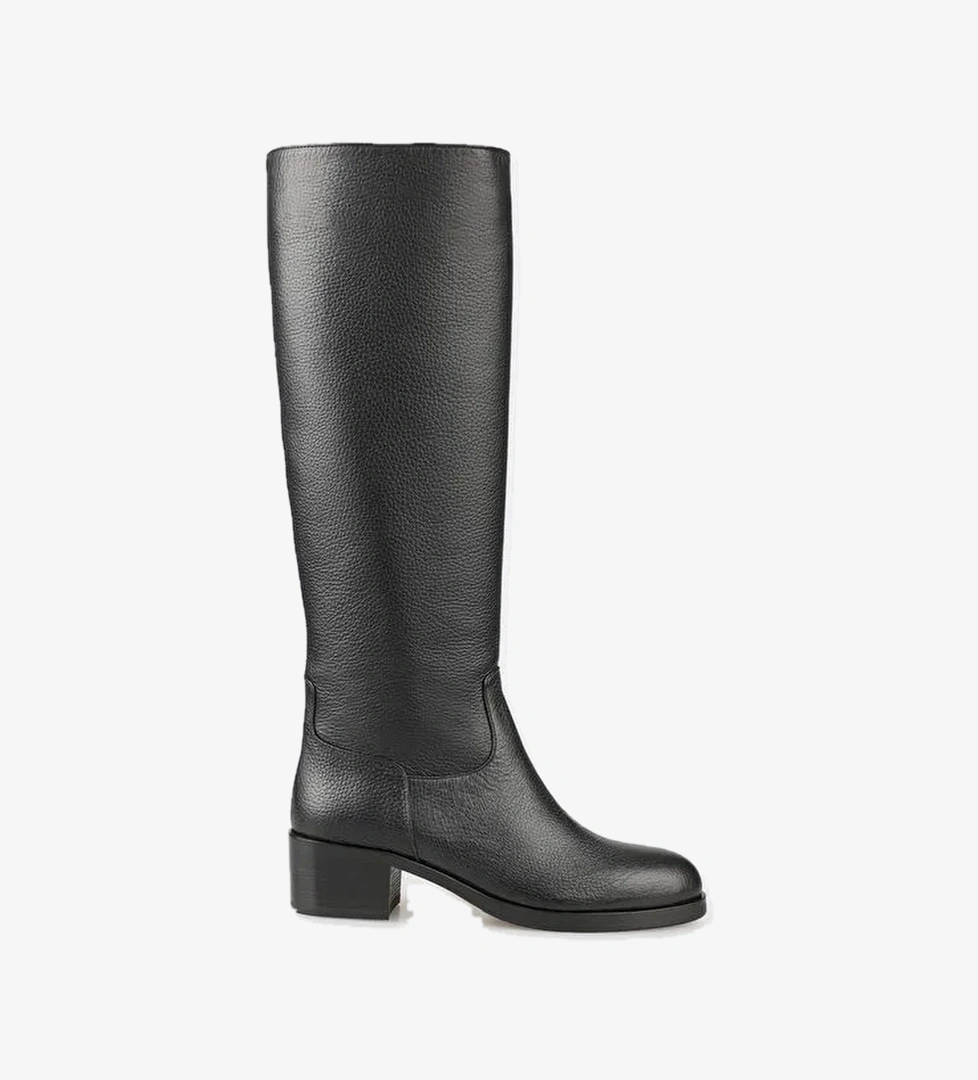 Siyah Deri Kadın Çizme - Görsel 1