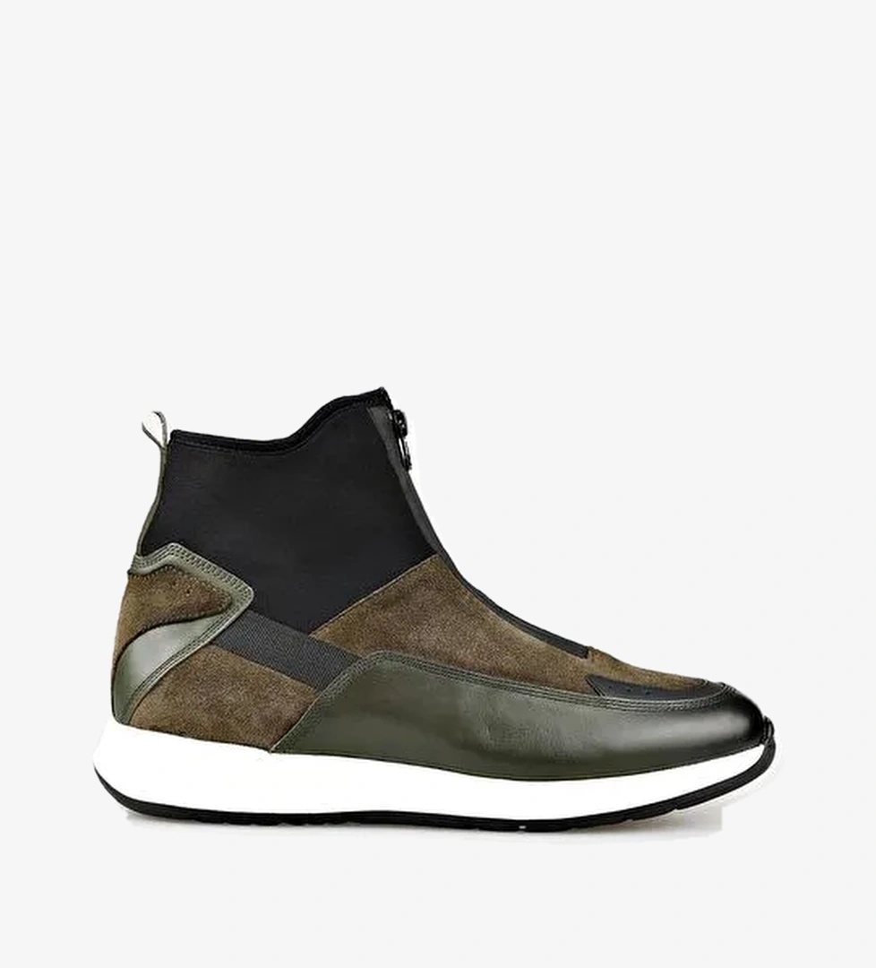 Haki Deri Erkek Spor Ayakkabı - Görsel 1