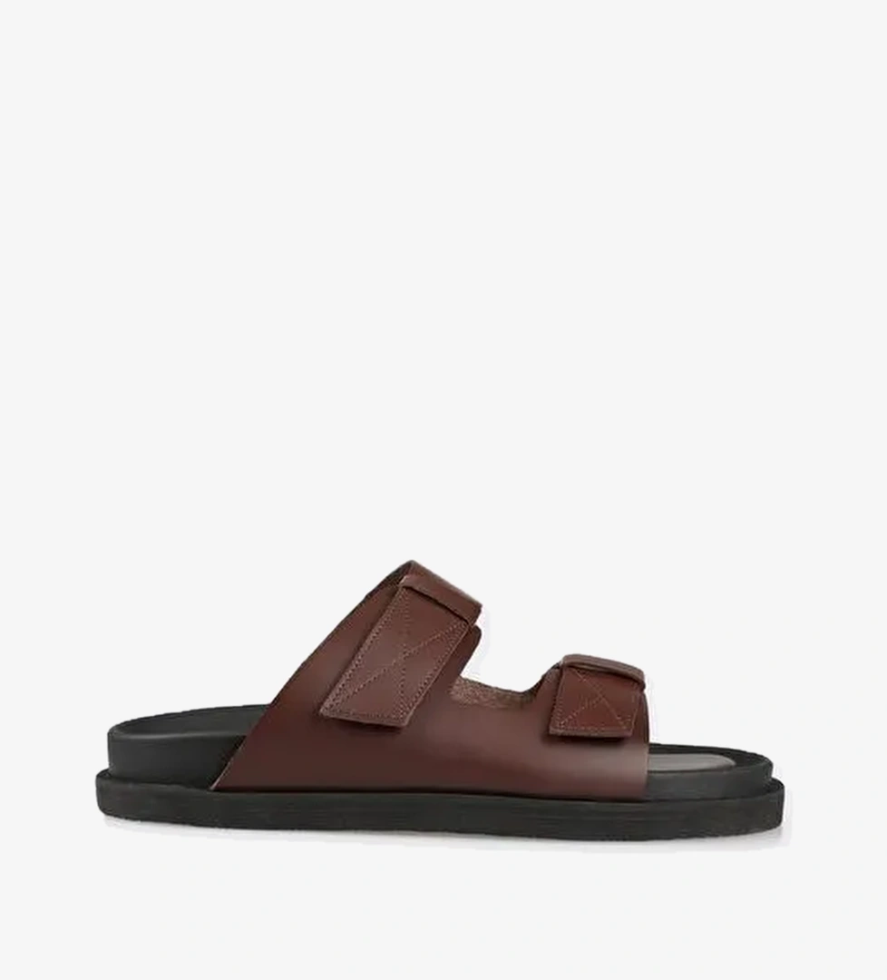 Siyah Deri Erkek Terlik - Görsel 1