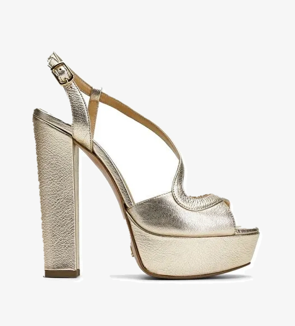 Jabotter Sheila Mat Deri Platform Topuklu Ayakkabı - Görsel 1