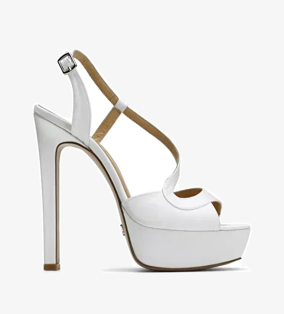 Jabotter Siyah Kadın Saten Platform Topuklu Ayakkabı JAB4214 - Görsel 1