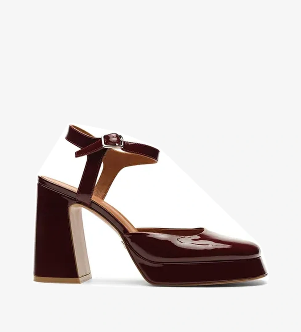 Jabotter Bordo Kadın Rugan Platform Topuklu Ayakkabı JAB4454 / 2034K - Görsel 1