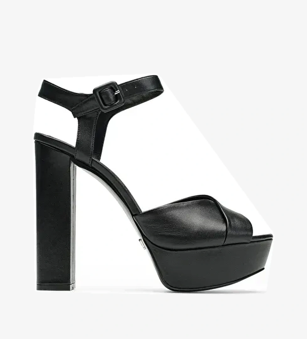 Jabotter Beyaz Kadın Deri Platform Topuklu Ayakkabı JAB3062 - Görsel 1