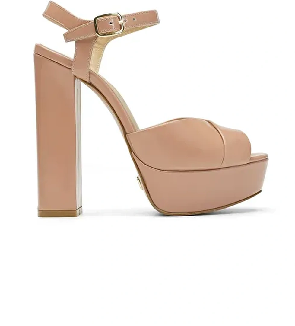 Jabotter Siyah Kadın Rugan Platform Topuklu Ayakkabı JAB3048 - Görsel 1