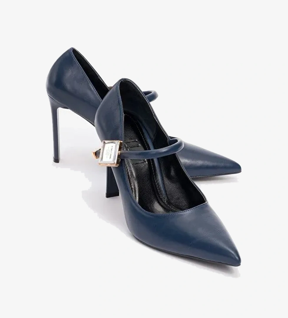 PATTAYA Laci Cilt Taş Detaylı Kadın İnce Topuklu Ayakkabı - Görsel 1