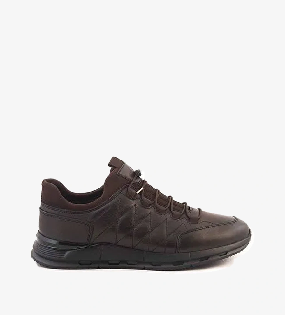 Kemal Tanca Kahverengi Erkek Deri Sneaker 232KTE364 9860 - Görsel 1