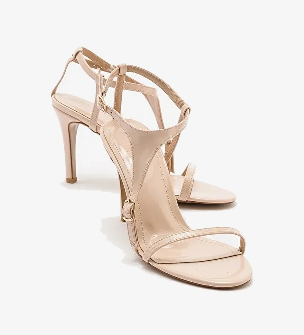 MOLDE Bej Rugan Kadın İnce Topuklu Ayakkabı - Görsel 1