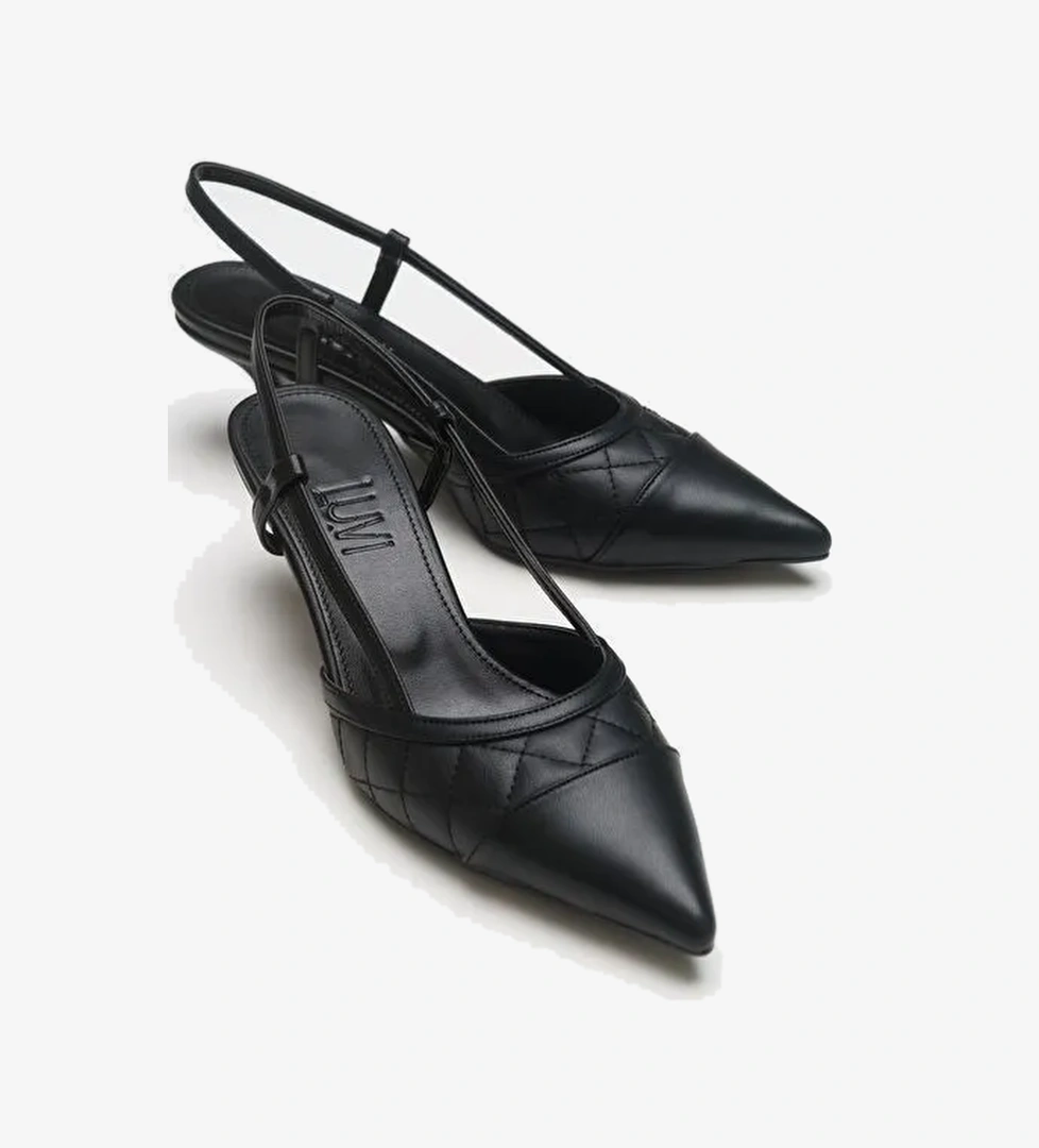 Luvi Shoes Siyah Kadın Topuklu Ayakkabı 71-6012 - Görsel 1