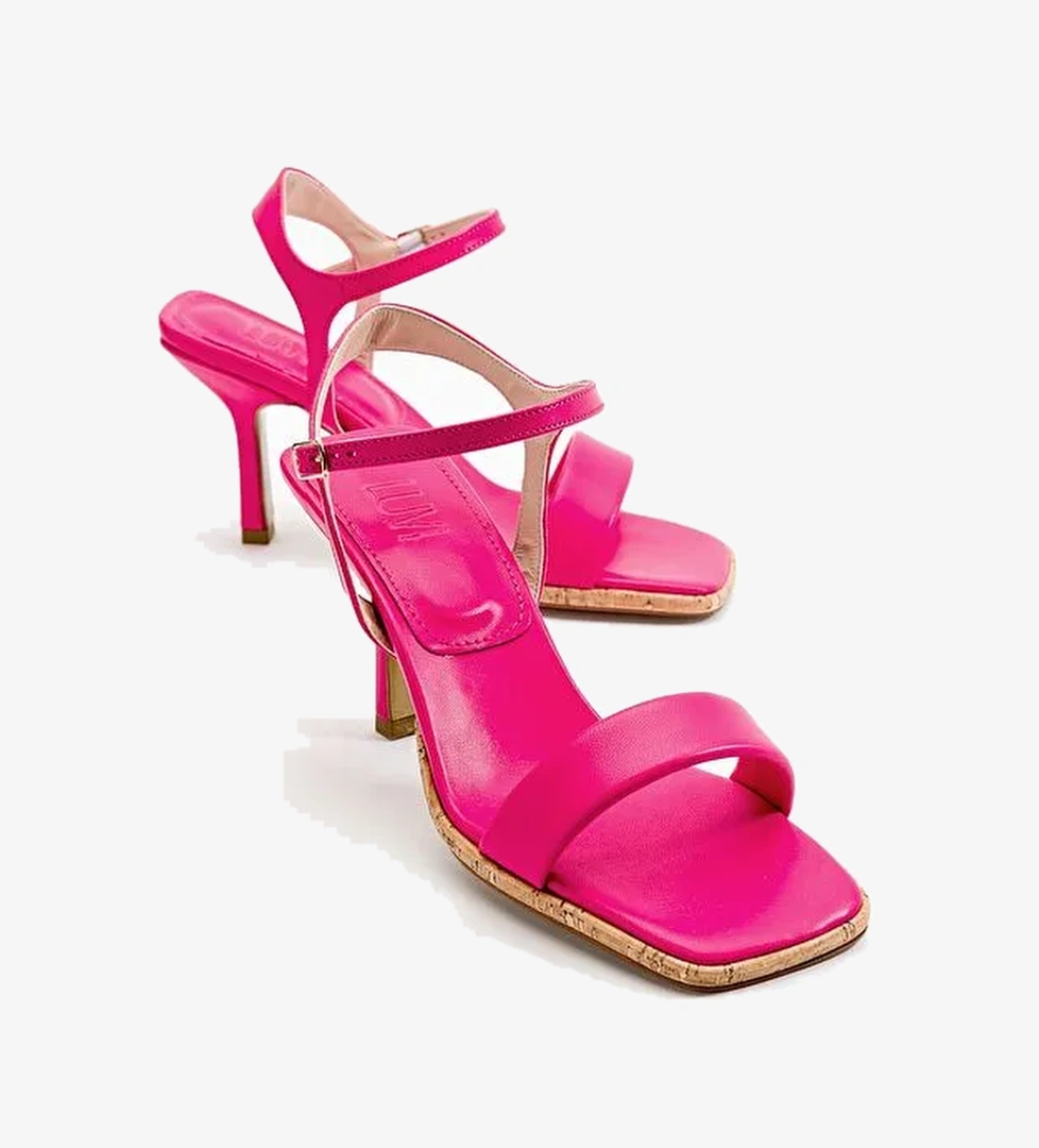 NOVEL Fuşya Cilt Kadın Topuklu Ayakkabı - Görsel 1