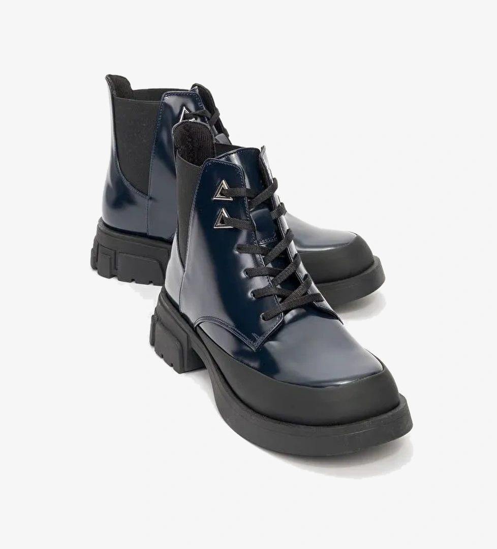 CHALLO Laci Rugan Bağcıklı Lastikli Kadın Postal Bot - Görsel 1