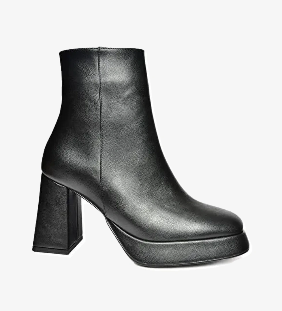 R282230209 Siyah Kalın Topuklu Kadın Bot - Görsel 1