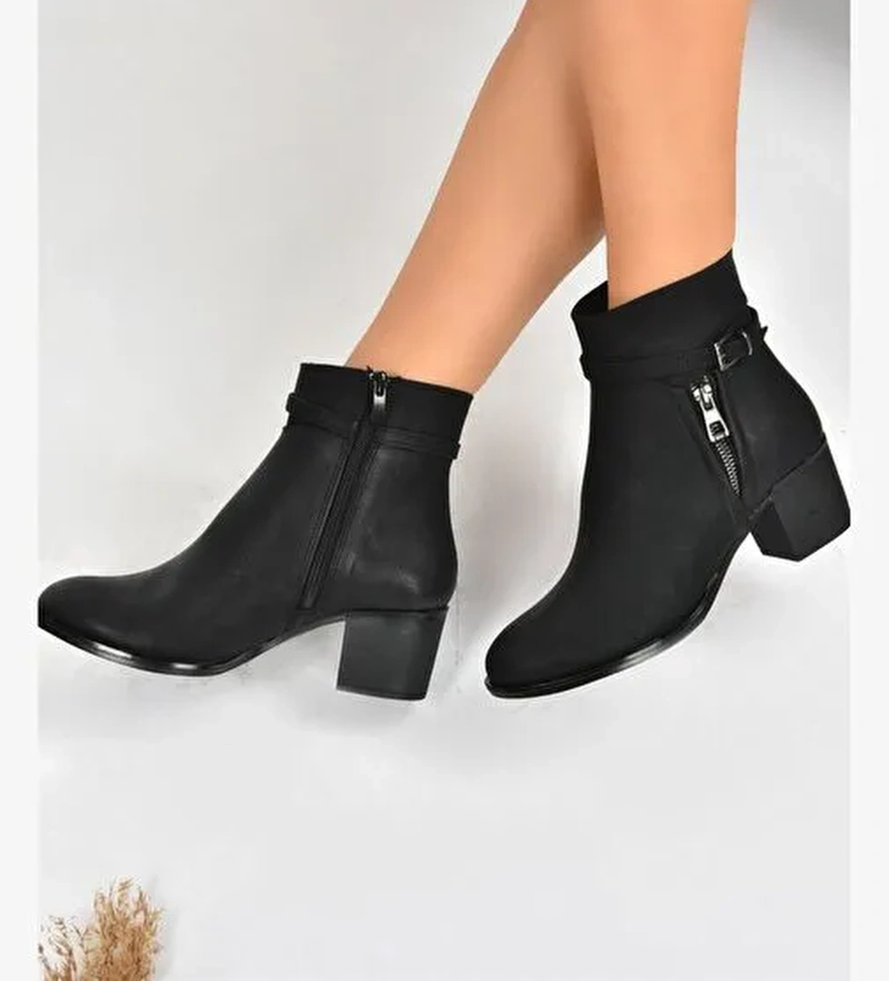 Siyah Kalın Topuklu Kadın Bot L674155209 - Görsel 1