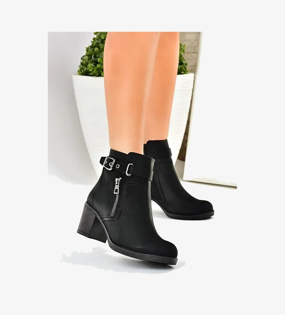 Siyah Kalın Topuklu Kadın Bot L674161509 - Görsel 1